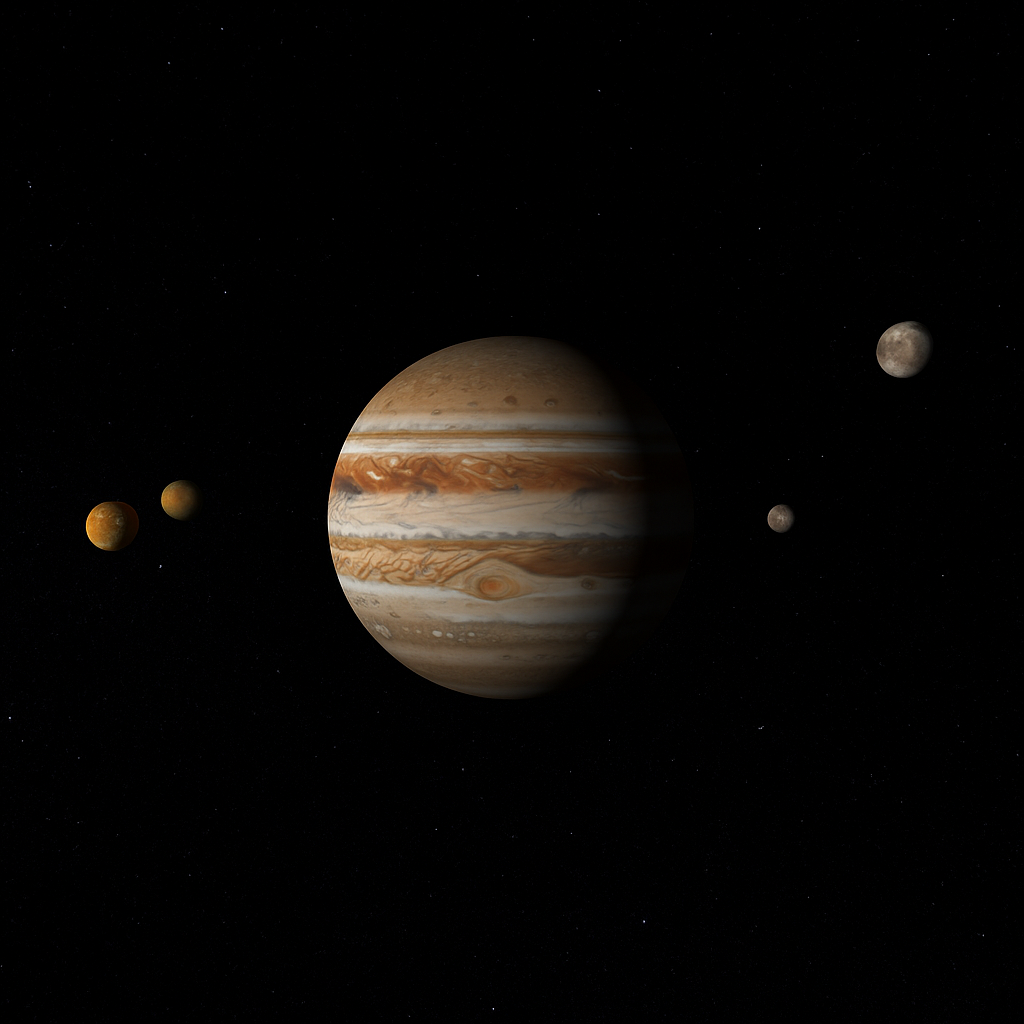 Jupiter met maanen